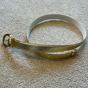 Genuine snake skin gold belt - 38 inches from buckle to tip
